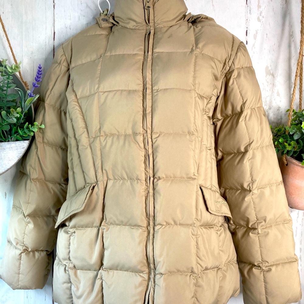 La Perla Studio Tan Beige Puffer Coat Jacket Quilted Heavy Warm